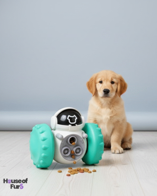 Dispensing toy for dogs2 Interactive treat dispensing toy for dogs with rolling puzzle design
