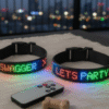 LED collar fashion for pets2 LED Dog Collar Rechargeable with Custom Text Display
