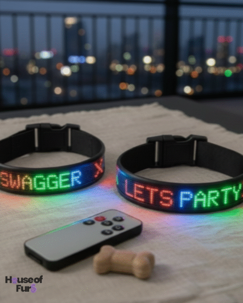 LED collar fashion for pets2 LED Dog Collar Rechargeable with Custom Text Display