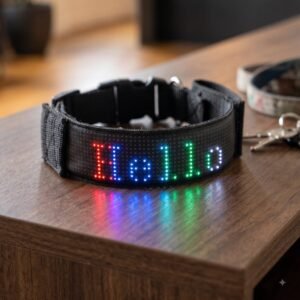 LED collar for dogs to display text and animation