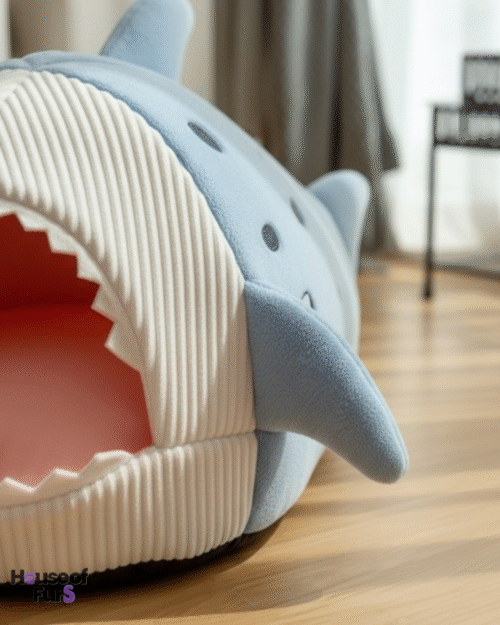 pet bed Whale Shaped Pet Cave Bed – Soft Plush Indoor Bed