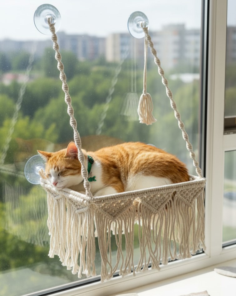 suspended bed for cats that can be hung on windows